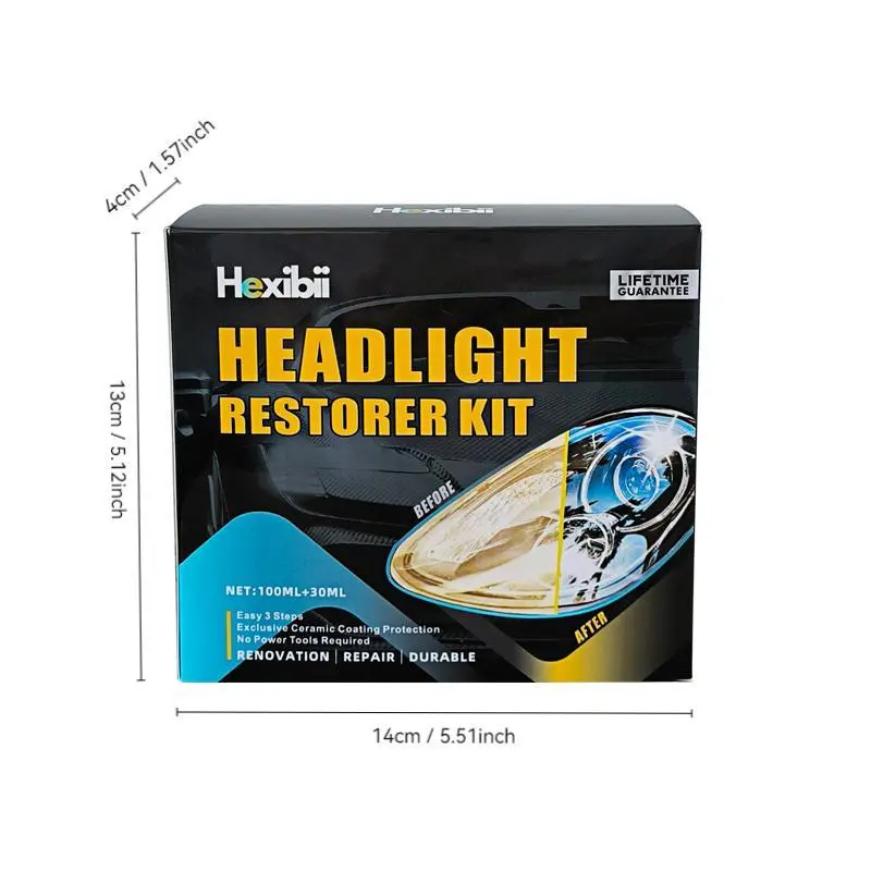 Summerwins Automotive Headlight Restoration Kit, Car Detailing Accessory with Polishing Agent, 3-Step Oxidation & Yellowing Removal, Enhanced Crystallization Coating, No Power Tools Needed Buffing Wax, Headlight Polishing Agent, Car Detailing Kit, Paste