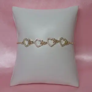 Adjustable Flower Heart Bracelet