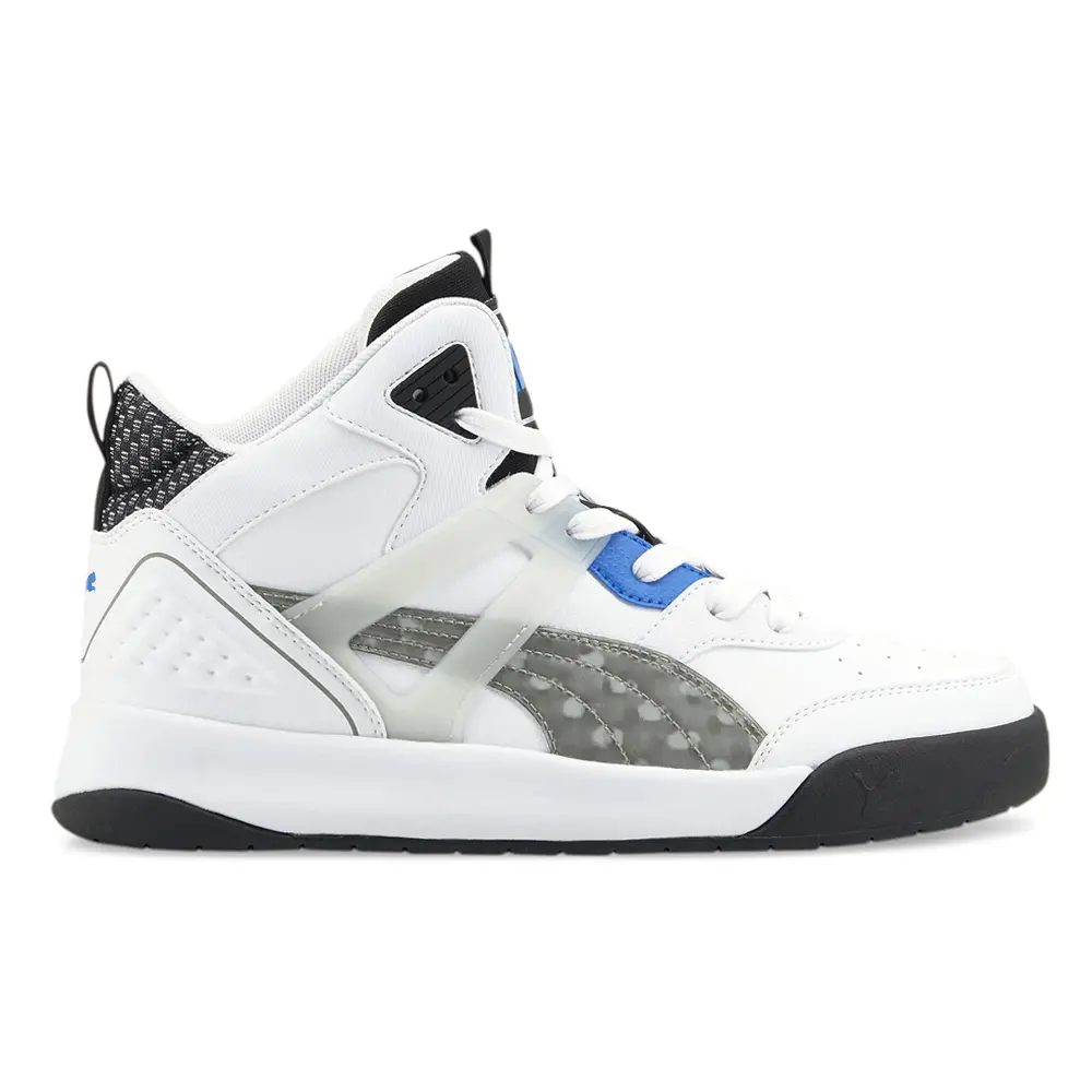 PUMA Mens Backcourt Mid Cyber Week Lace Up Basketball Sneakers Shoes Casual - White