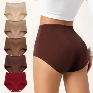 Women's 4/5-Pack High-Waist Cotton Panties – Smooth Seamless Full-Coverage Everyday Underwear