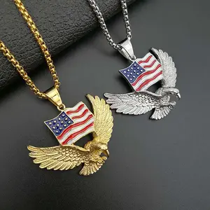 GTHIC American Flag Eagle Stainless Steel Pendant Fashion Accessories for Daily Wear