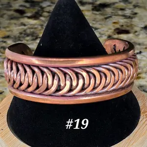 #19 - Pure Copper  6 1/4" x 15/16"   Hand-Woven Cuff Bracelet – Handmade Artisan Jewelry – Unisex – Gift Ready