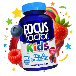 Focus Factor® Kids Extra Strength - 120 Count - Focus Supplement for Children | Brain Health Support | Gluten & Dairy Free | No Artificial Sweetener* Healthcare