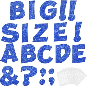 154 Pcs Large 7" Glitter Bulletin Board Letters Poster Board Alphabet Punctuation Cut Out Cardboard Letters for Classroom Display Decorating Supplies
