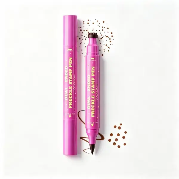 Dual-Ended Freckle Stamp Pen, 2-in-1 Stamp & Fine Tip Makeup Tool, Waterproof, Smudge-Proof, Pigment-Rich, Daily Use, Beginner-Friendly, Easy to Apply, All-Day Wear Long-Lasting Natural Sun-Kissed Faux Freckles