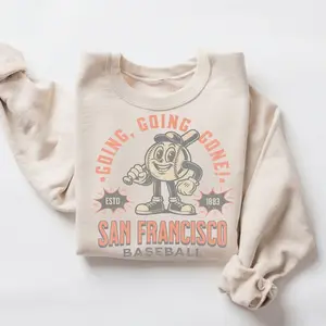 Retro San Francisco Baseball Sweatshirt, Vintage 70s Mascot Crewneck, Sports Fan Pullover, Baseball Lover Gift, Cozy Giant Hoodie, 80s Baseball