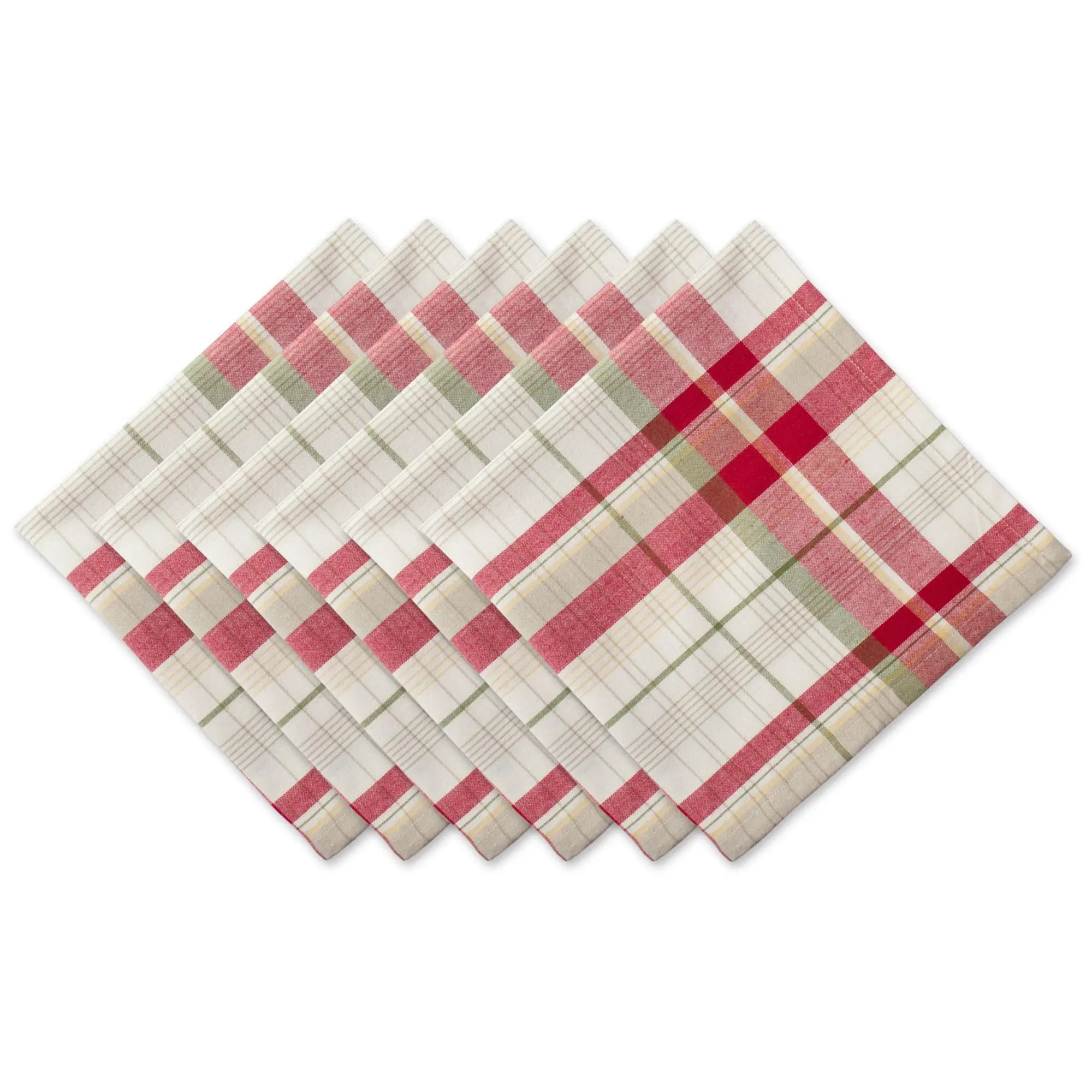 Design Imports Set/6 Orchard Plaid Napkins