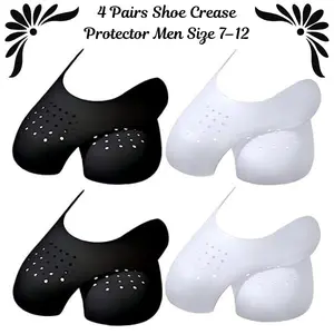 4 Pairs Sneaker Crease Protector Anti Wrinkle Shoe Shields for Air Force 1 Jordan Sneakers Shoe Protector Inserts Men 7-12