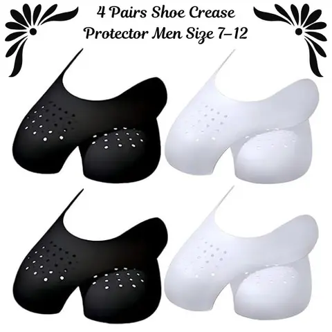 4 Pairs Sneaker Crease Protector Anti Wrinkle Shoe Shields for Air Force 1 Jordan Sneakers Shoe Protector Inserts Men 7-12