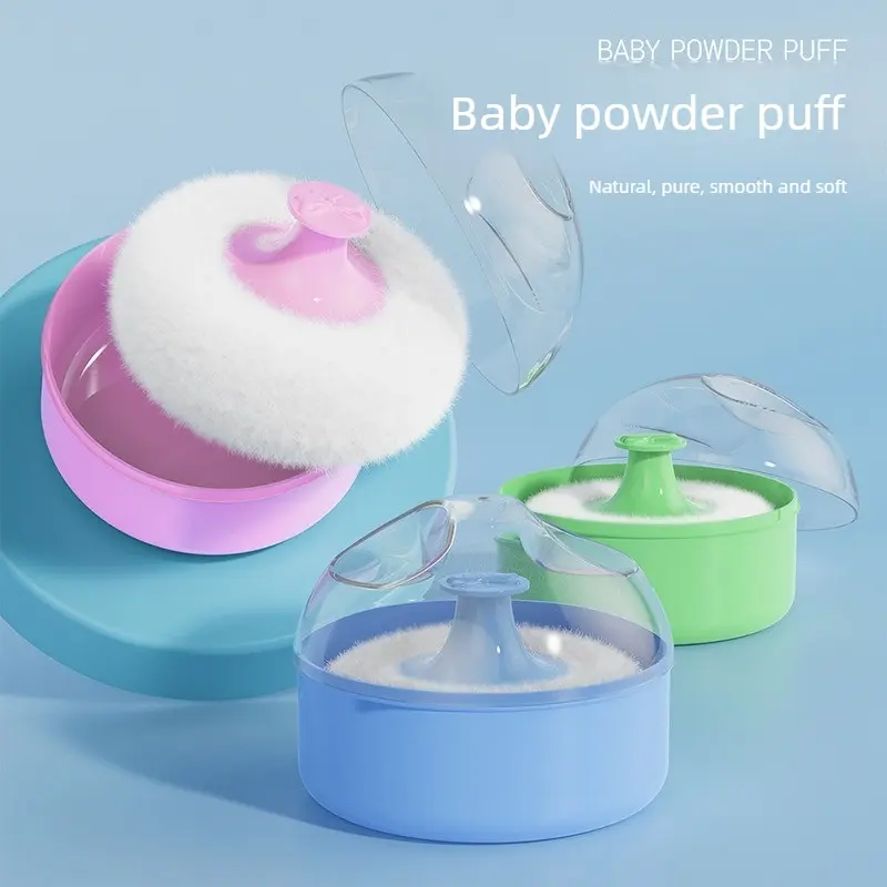 3-pack portable powder cases, reusable powder cases with puffs, bath powder cases, makeup tools for women and girls, Cosmetics Makeup Tools, Powder Puff Container