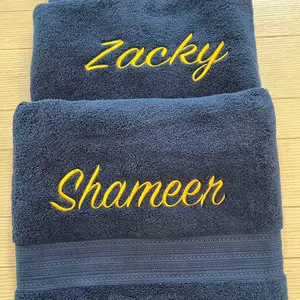 Custom Embroidered Bath Towels for Home Bathroom Personalized with Name or Logo Unisex Gift Option