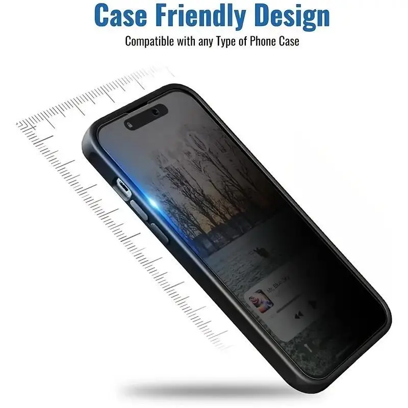 Anti-Spy Privacy Phone Screen Protector, Tempered Glass Film Compatible with iPhone 17/16/15/14/13/12/11 Pro/Pro Max/Plus, Mobile Phone Accessory 2