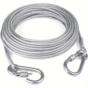 Stainless steel dog chain, Leash, with reflective and rust-proof functions, is suitable for medium and large dogs, and the optional length is 118.11 inches/181.1 inches/354.33 inches/590.55 inches.