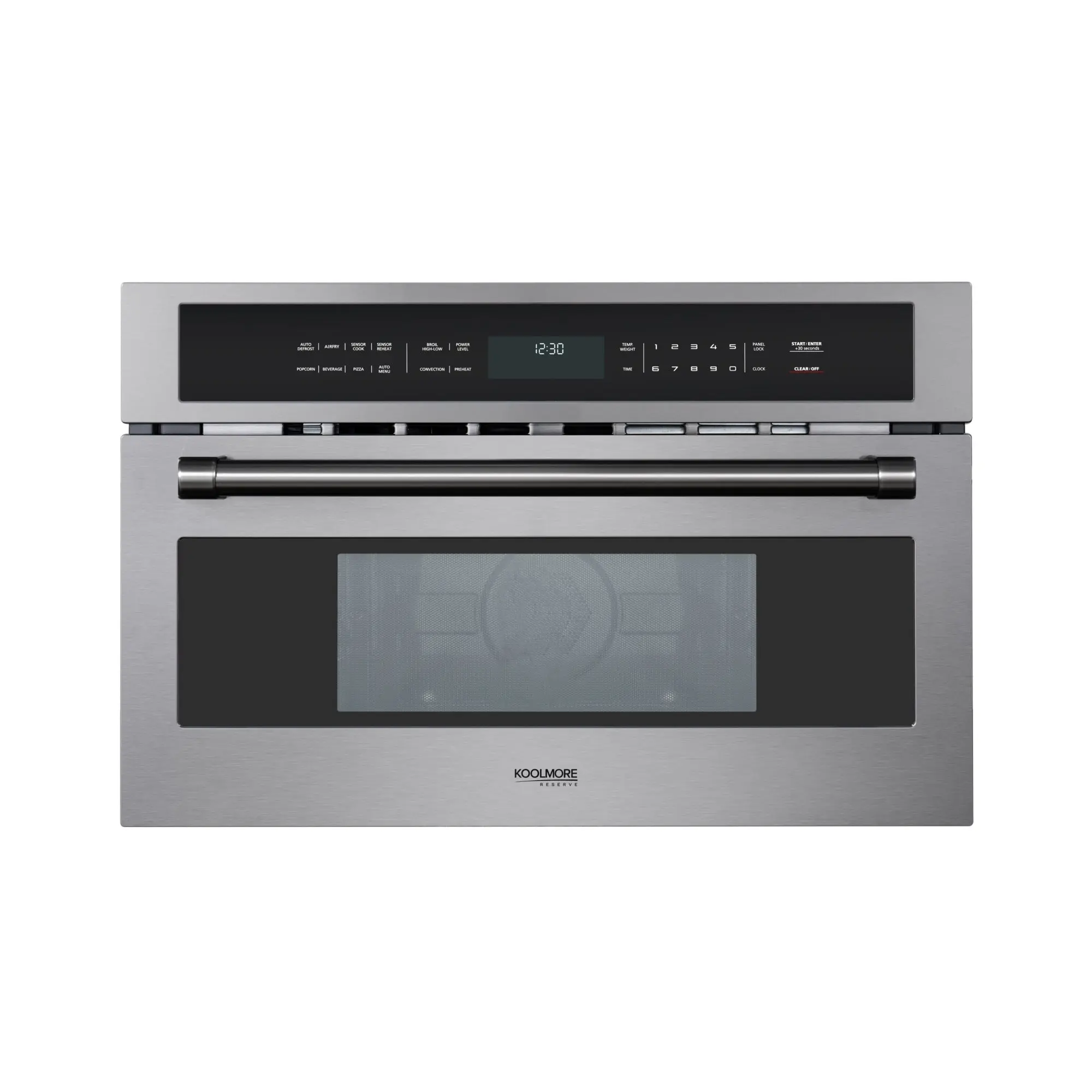 KoolMore Reserve 30 in. Stainless Steel Built-in Convection Microwave Oven with Speed and Sensor Cooking, 1.6 Cu. Ft. in Black