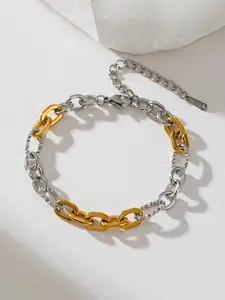 1Pcs Stainless Steel Gold Silver Color Link Chain Bracelet Bangles For Women Trendy Wrist Chain Waterproof Jewelry Gift Stackable Bracelets
