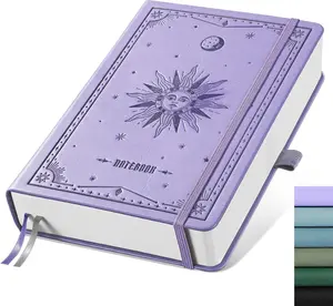 Dotted Journal Notebook - 320 Pages, 100gsm Thick Paper, A5 Hardcover Leather, Dot Grid Notebook for Women Men Work Writing,  Journaling, Drawing, 5.75 x 8.38, Light Purple