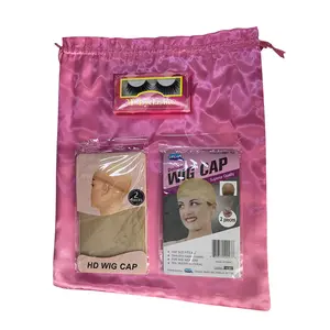 Gifts for Wigs Pink Satin Wig Bags Wig Cap HD Wig Cap and 3D Eyelashes