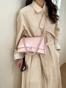 New Era Stylish PU Material Handbag Shoulder Crossbody Square Bag, Casual All Seasons Purse for Picnic Date Shopping Business Dinner