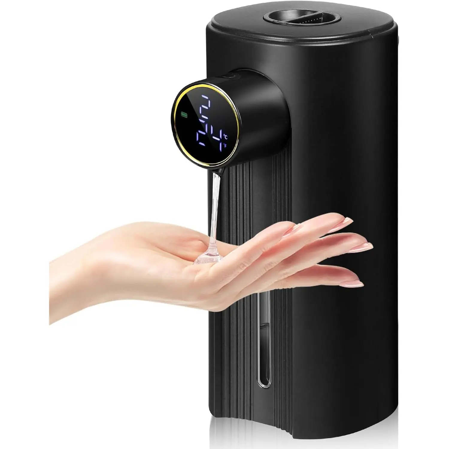 Automatic Soap Dispenser Liquid Bathroom: Black Plastic Rechargeable Modern Touchless Countertop 5 Adjustable Auto Smart Electric Soap Dispenser - Kitchen - Hand Dish Lotion Couple Kids Pump