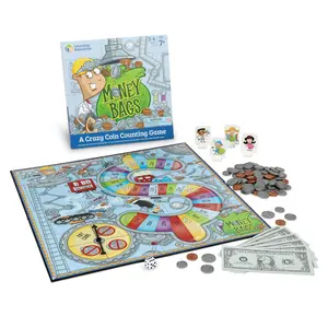 Learning Resources Money Bags Coin Value Game - Classic Board, Math Manipulatives, Financial Literacy Kids, Pretend Play, Coins Bills for Teaching