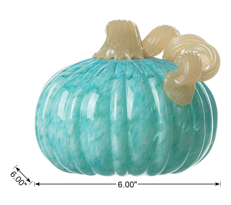 Glitzhome 6"D Fall Colorful Dots Round Glass Pumpkin