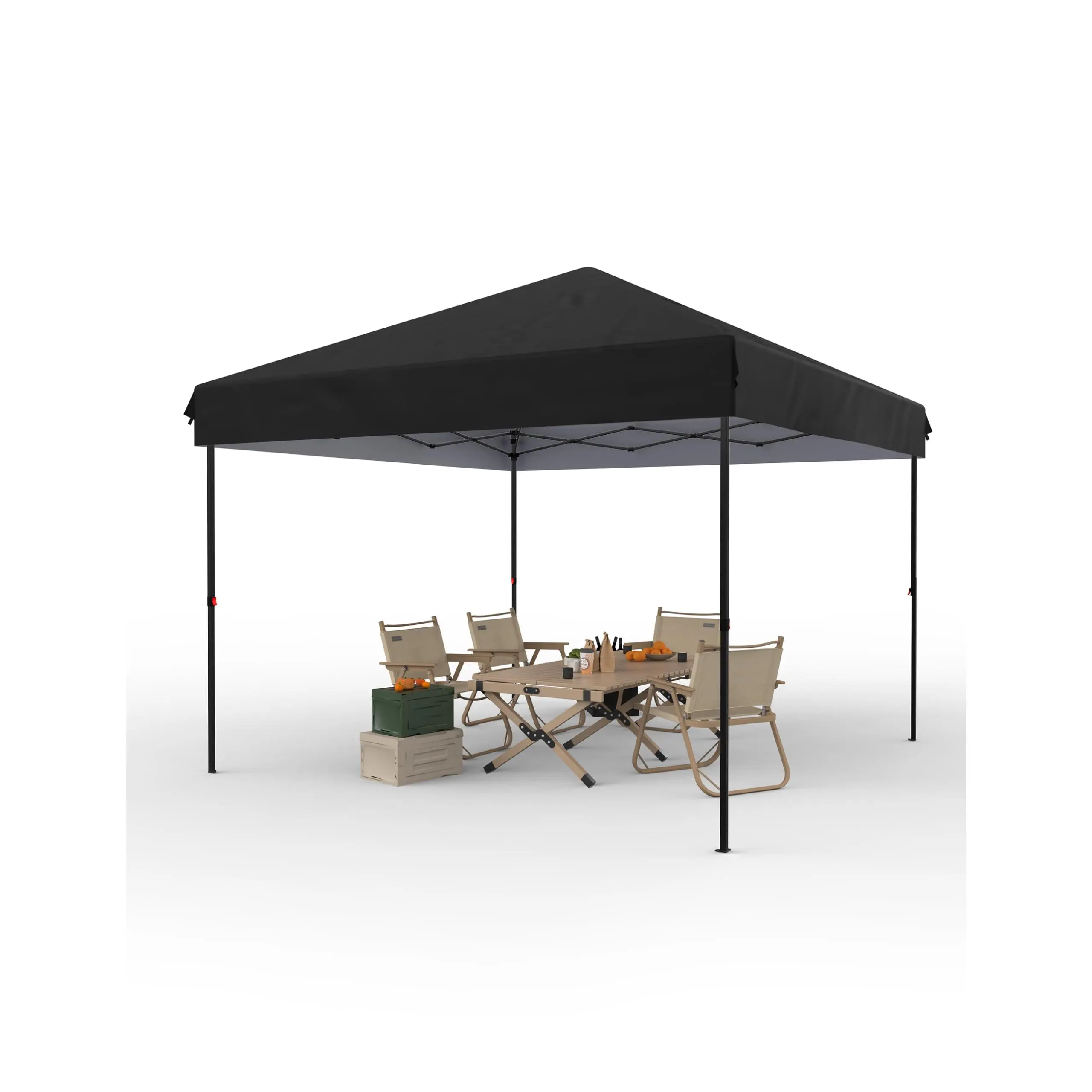 Garvee Heavy Duty Pop Up Canopy Tent – 210D Oxford Fabric, Rust-Proof Frame, 3 Adjustable Heights, UV Protection, Easy One-Button Setup, Roller Bag, 4 Weight/Sand Bags, Stakes & Ropes –