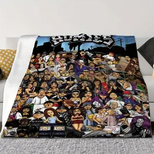 [HOMIES Printed Flannel Blanket] HOMIES Soft Printed Flannel Blanket - Multifunctional Nap Blanket and Small Throw with Creative Themed Patterns - Perfect Gift for Friends