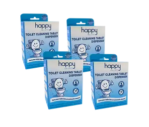 Happy Toilet Cleaner™ - Buy 4 Devices for Effortless Cleaning & Long-lasting Results - Universal Fit & Easy Installation - Made in USA - Patented Design