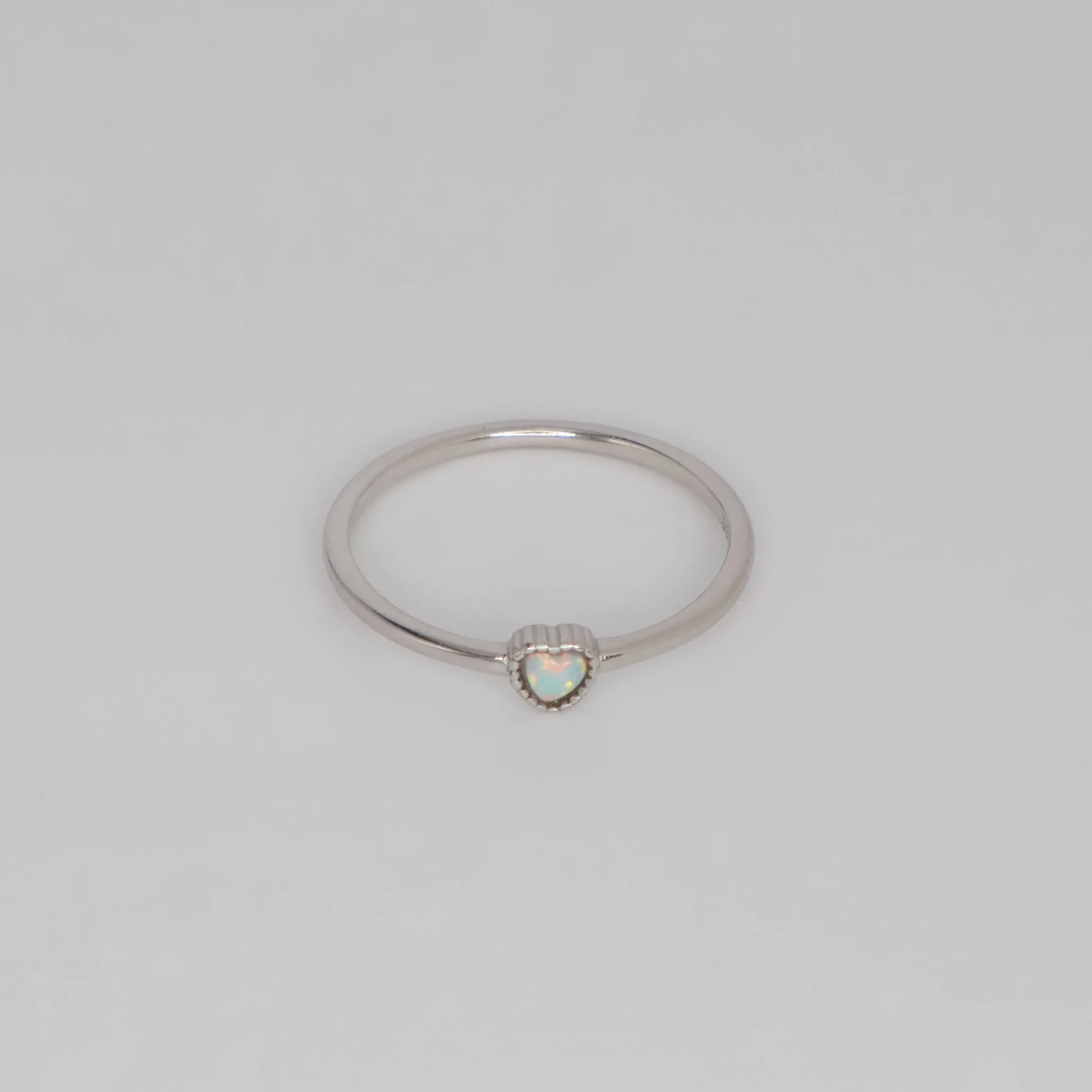 Heart Opal Ring (Sterling Silver)