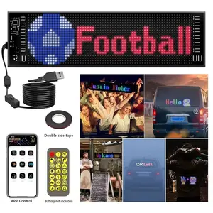 Car LED Sign DIY Programmable Scrolling Display USB 5V Flexible Matrix Panel Bluetooth App Control Custom Light Digital Pixel Signs For Windshield Store Window Rideshare