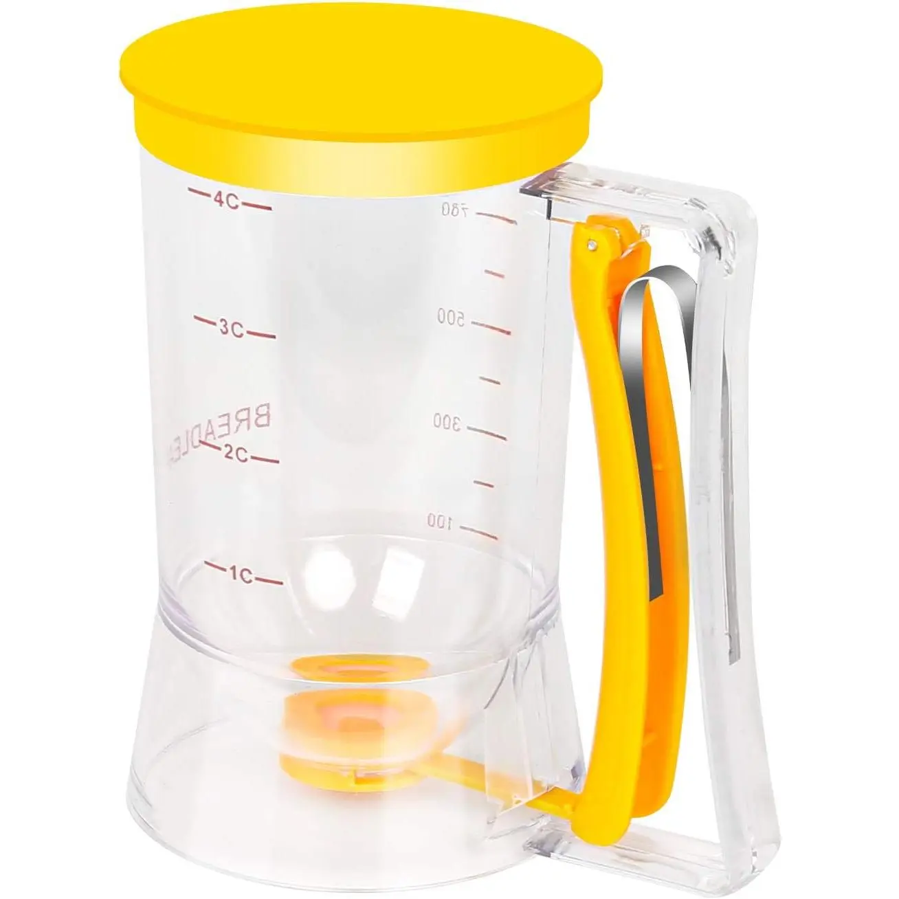 Batter Separator Cupcake Pancake Cookie Cake Waffle Batter Dispenser Cookie Separator Batter Cream Separator Cup Measuring Cup Baking Tool (Orange)