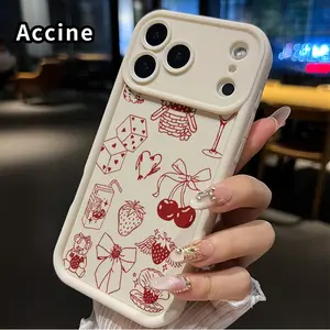 TPU Phone Case for iPhone 17 Pro Max 16 15 14 Plus 13 12 Mini 11 XR X XS Air E Sweet Delight Sketch Pattern Pocket-Friendly Shockproof Silicone Protective Soft Smartphone Casing
