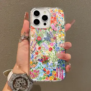 Soft Girl Magnetic Case for iPhone11/12/13/14/15/16/17/promax, Bohemian Floral Collage Lightweight, Drop-Proof, MagSafe Compatible | Perfect for Teen Girls