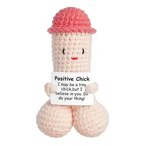 Funny Emotional Cute Crochet Doll,Handmade Emotional Support Dick Doll Gift,Funny Emotional Support Gift, Fun Desk Decoration Cute Crochet Doll Inspirational Gifts for Friends, Boyfriends, Husband