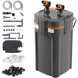VEVOR Aquarium Filter 528GPH, 5-Stage Canister Filter 200-250 Gallon, Ultra-Quiet Internal Aquarium Filter with UV Protection, Submersible Power Filter with Multiple Function for Fish Tanks, 25W