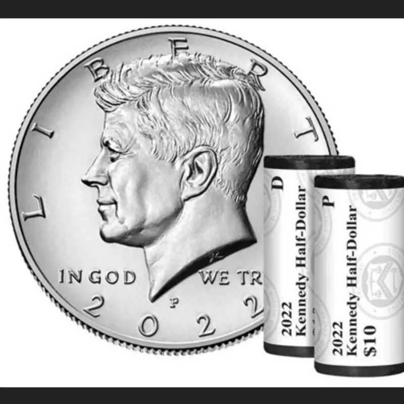 2022 KENNEDY HALF DOLLAR P&D TWO ROLL SET. SEALED US MINT ROLLS