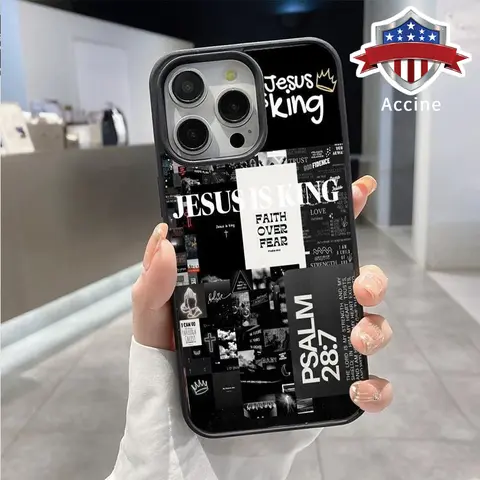 Magnetic Smartphone Casing for iPhone 17,16 Pro Max,15 Plus,14,13,12,11,Air,XR,XS - Christian Jesus Aesthetic Pattern, Durable Cellphone Accessory, Non-Yellowing, Shockproof, Slim Soft Transparent Acrylic Protective Cover, Wireless Charging Support