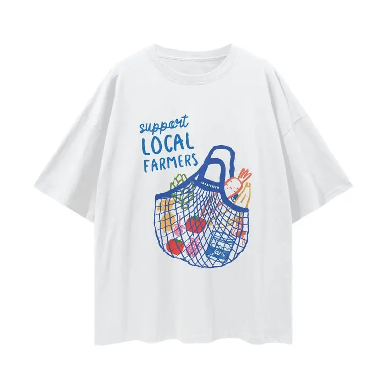 Retro Tomato Graphic Tee: Vintage Italian Farmers Market Oversized T-Shirt