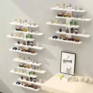 5-Tier Floating Wall Mounted Shelves-Space-Saving Wall Rack,Decor & Display Storage for Anime Figurines, Dolls, Green Plants & Statues Ideal for Bedroom & Living Room & Study Room, Shelf Decorative Figurine Stand