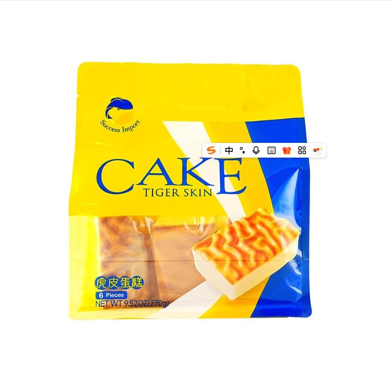 Success Tiger Skin Cake, 6 pieces, 270g/pack, Perfect for Breakfast Afternoon Tea Christmas New Year Celebrations Gatherings Camping Picnics Business Trips Travel