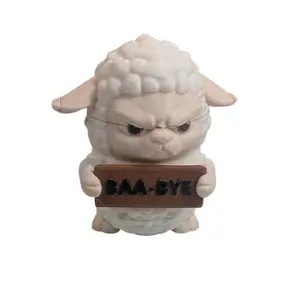 Funny Lamb Figurine “Baa-Bye” – Sarcastic Sheep Desk Decor Gift
