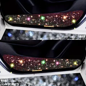2 Pieces of Bling Car Door Kick Protection Pad, Crystal Rhinestone Car Door Protective Pad, Universal Anti-Kick Dirty Stickers, Crashproof Sticker