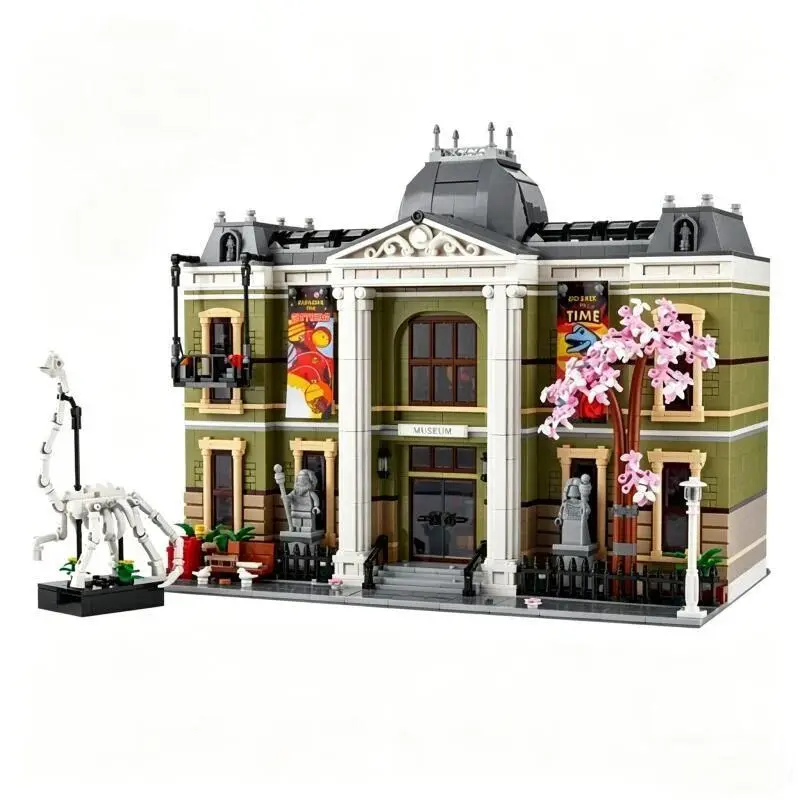 2026 New 4014pcs Victorian Paleontology Exhibition Hall Building Blocks Set, with Numbered Parts Bags, Architectural Street View Construction Model, Collectible Display Model for Adults, Birthday and Holiday Gift