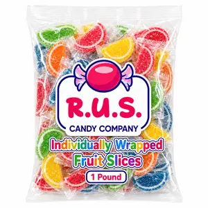 RUS Candy Company Classic Fruit Slices – 1 Lbs Bulk Bag | Old-Fashioned Jelly | Nostalgic Fruit-Flavored Candy for Sharing, Parties & Gifts (1 Pound)