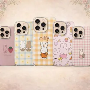 Miffy Phone Case, Kawaii Blue Rabbit Cover for iPhone X, 11, 12, 13, 14, 15 & more – SS Galaxy S21 to S25 Ultra, Plus with Suction