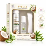 SVELTA Made in Korea Hair Removal Cream Mousse Kit - Gentle, Soothing, Lightweight Depilatory Foam with Coconut Oil, Aloe Vera Gel & Scraper for Sensitive Skin, Fast At-Home Daily Self Care Products (Bikini, Legs),familyfun