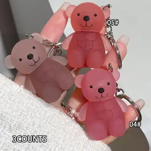 Cute Bear Design Lip Gloss, 3 Counts/set Long Lasting Matte Lipstick, Easy Coloring Moisturizing Lip Gloss, Suitable for All Occasions Lip Makeup