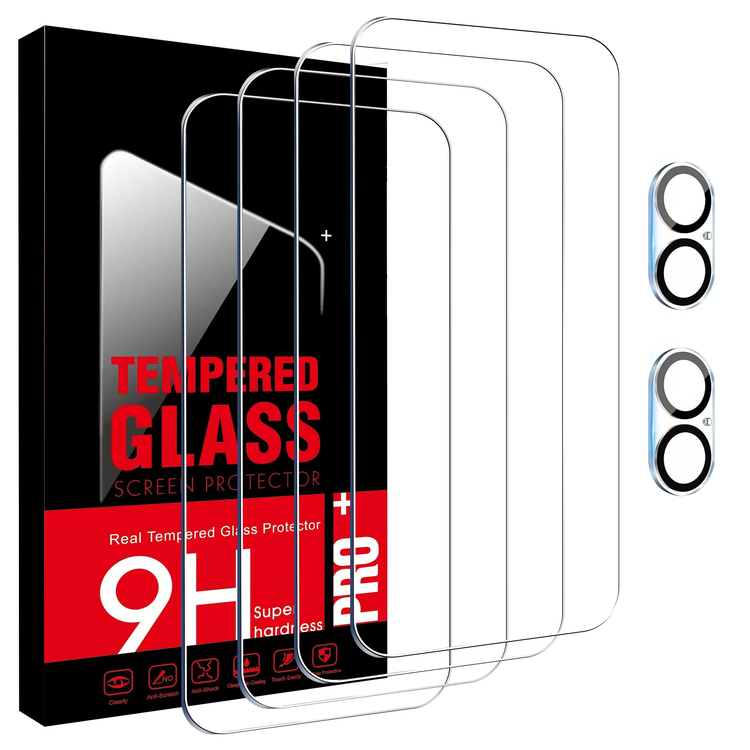 Camera Lens Protector for iPhone 16 series Tempered Glass，Ultra HD, Scratch Resistance , Easy to Install，Case Friendly， 4+2Pack