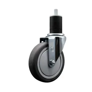 Service Caster SCC-EX20S514-TPRB-134 Thermoplastic Rubber Swivel Expanding Stem Caster, 5 in. Gray Swivel Wheels, 1.75 in. Stem