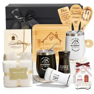14 Pcs House Warming Gift Basket, New Home Gift Ideas for First Homeowner Couple Women, Closing Gifts for Home Buyers, Realtor Gift for Clients